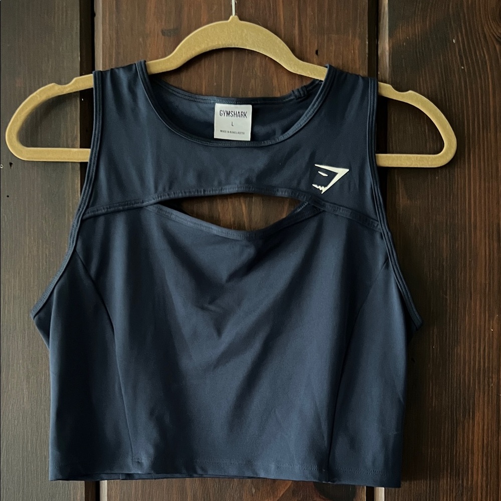 Gymshark Dark Blue Sleeveless crop Top